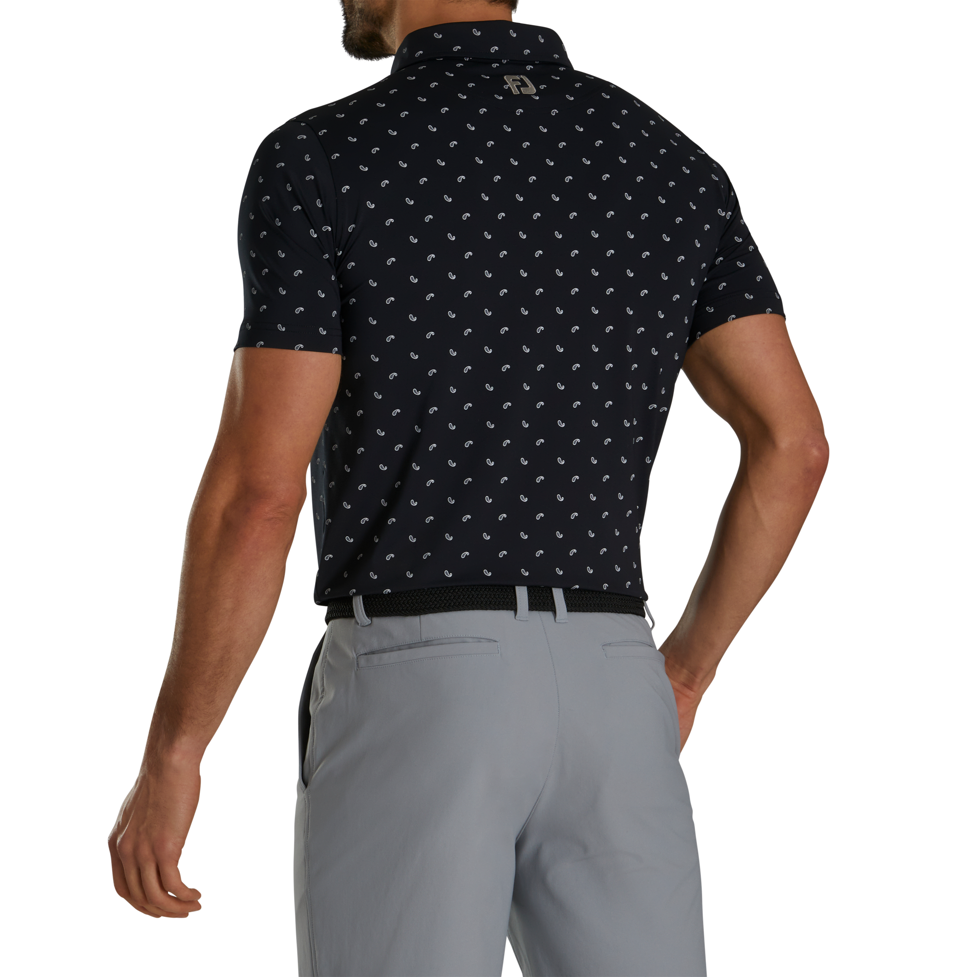 Paisley Print Lisle Self Collar