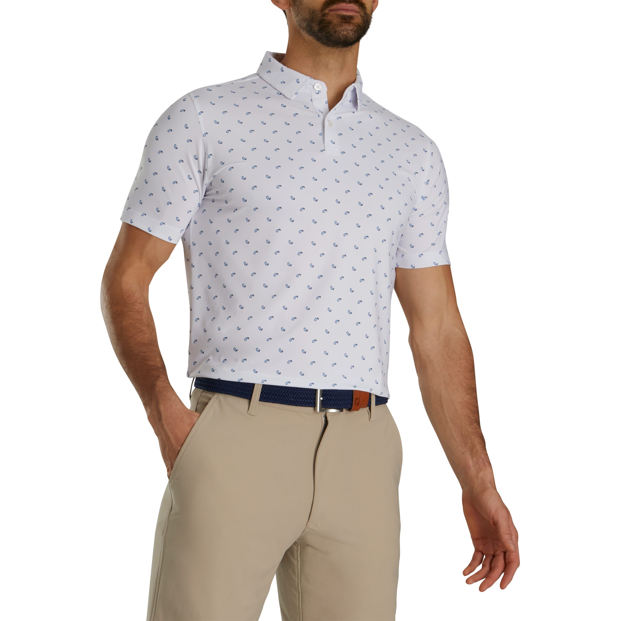 Paisley Print Lisle Self Collar