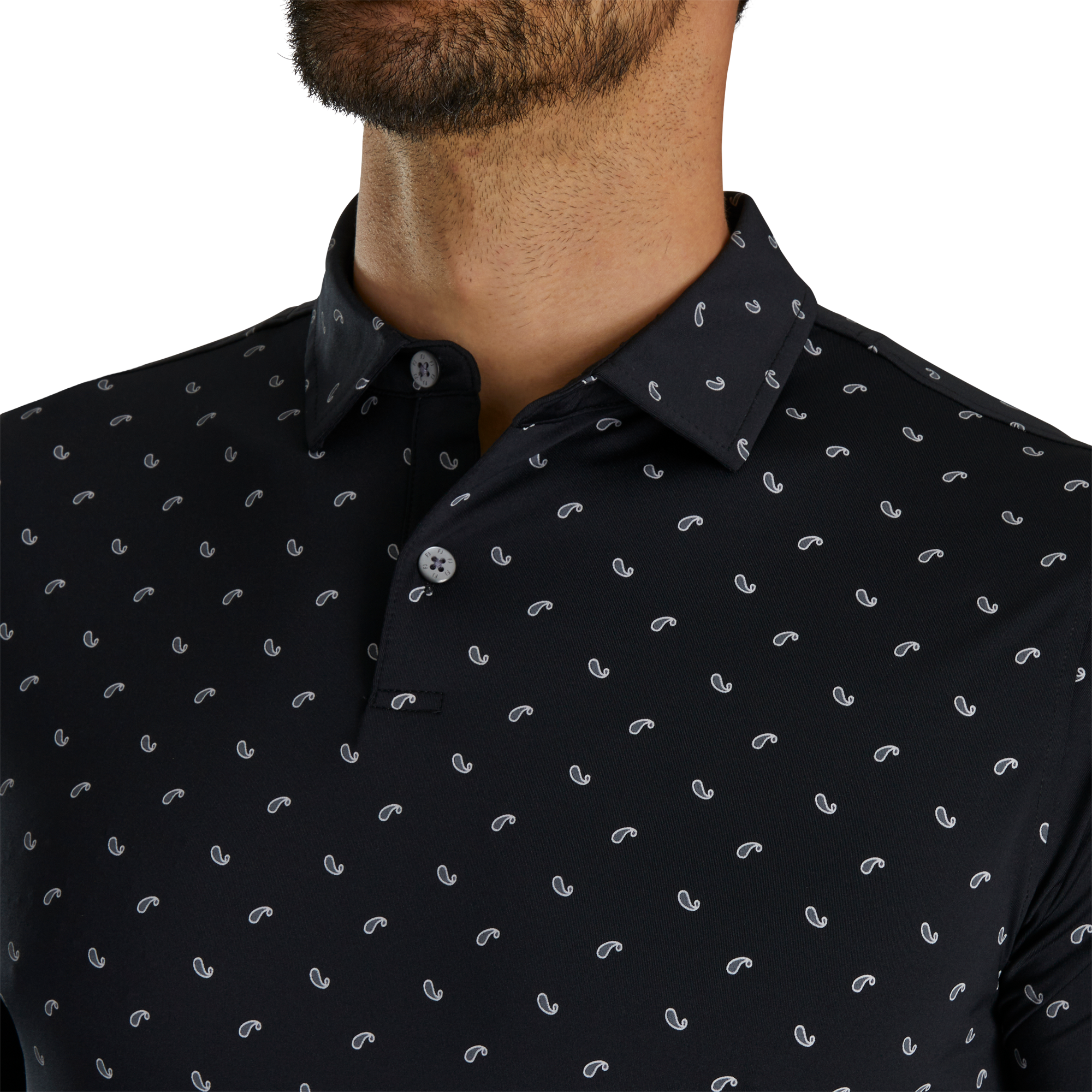 Paisley Print Lisle Self Collar