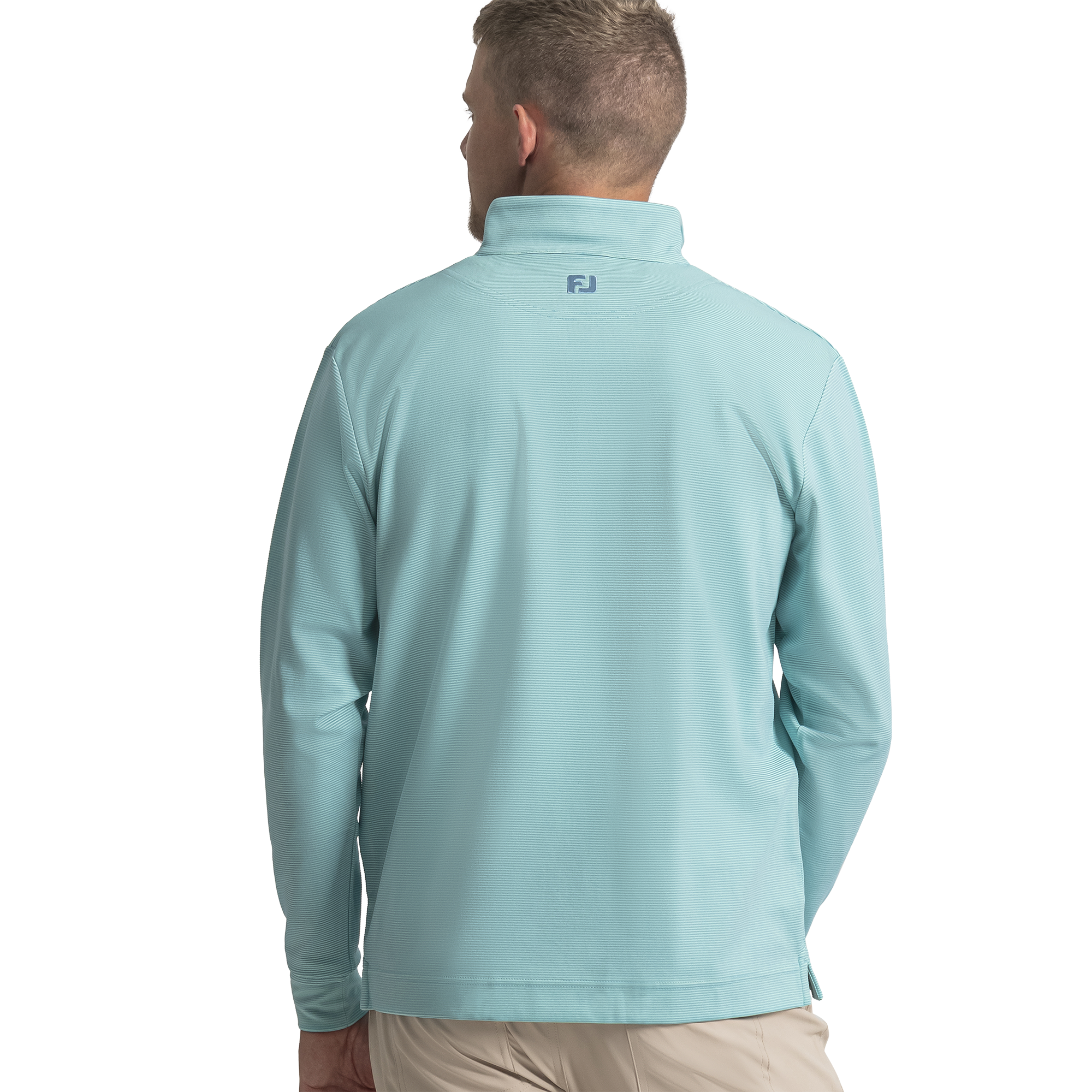 Quarter-Zip Ottoman Stripe Knit