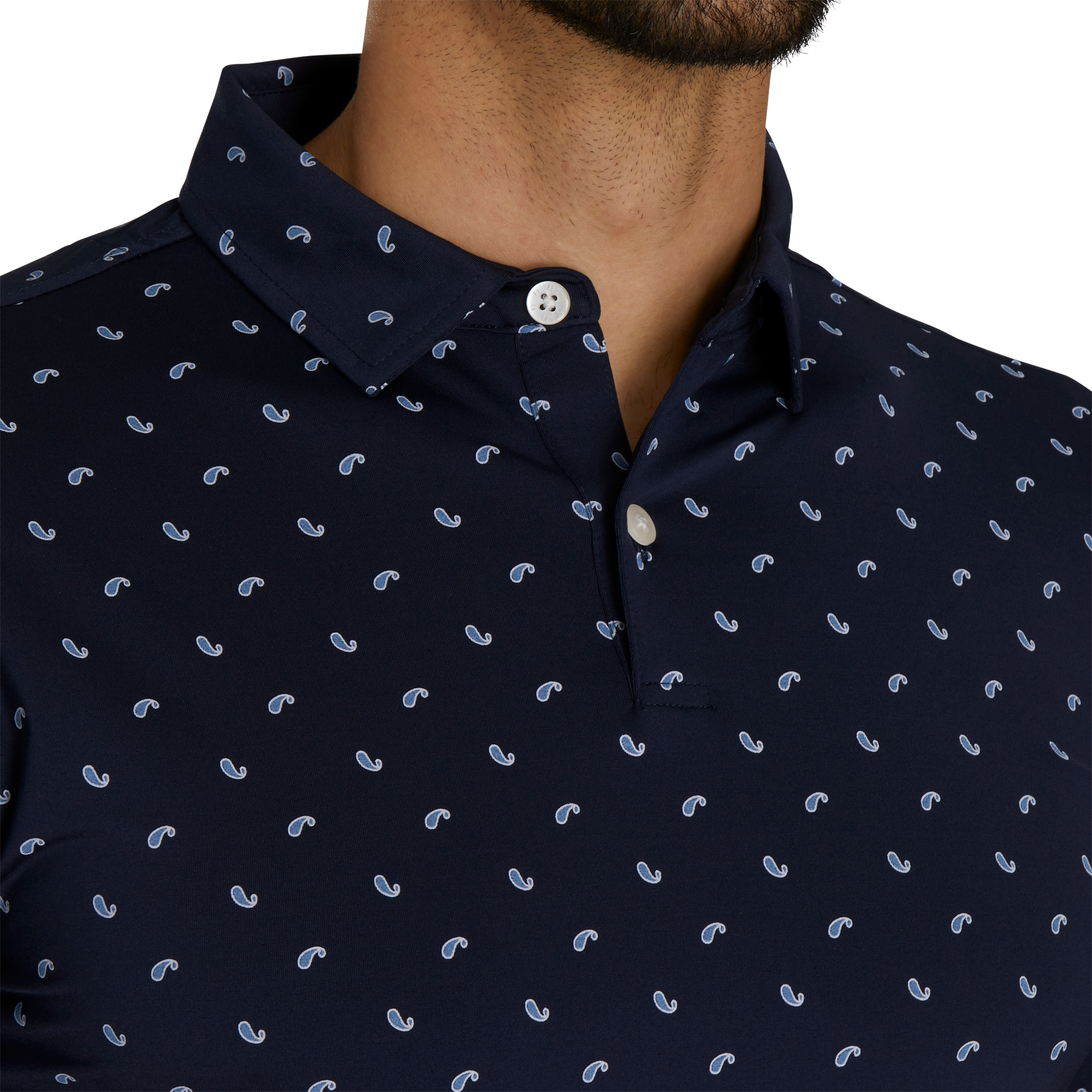 Paisley Print Lisle Self Collar