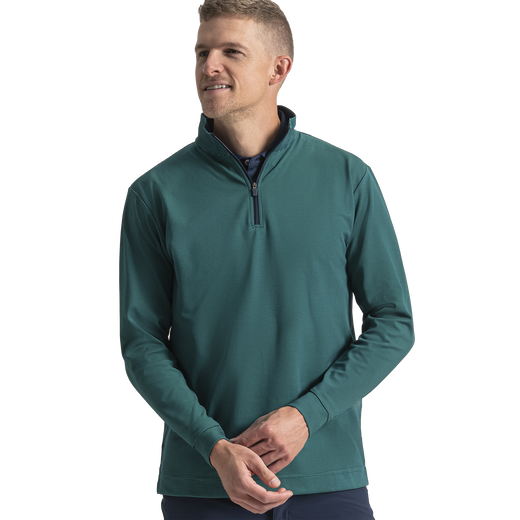 Quarter-Zip Ottoman Stripe Knit-Previous Season Style