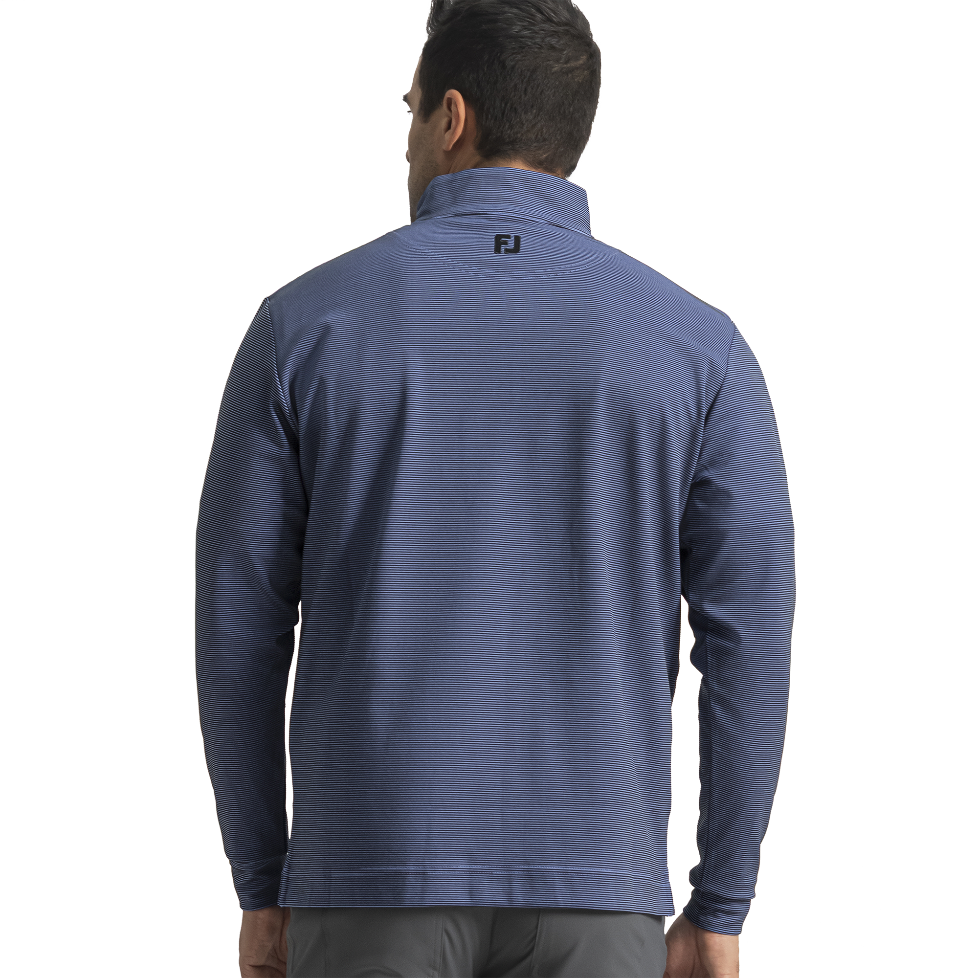 Quarter-Zip Ottoman Stripe Knit