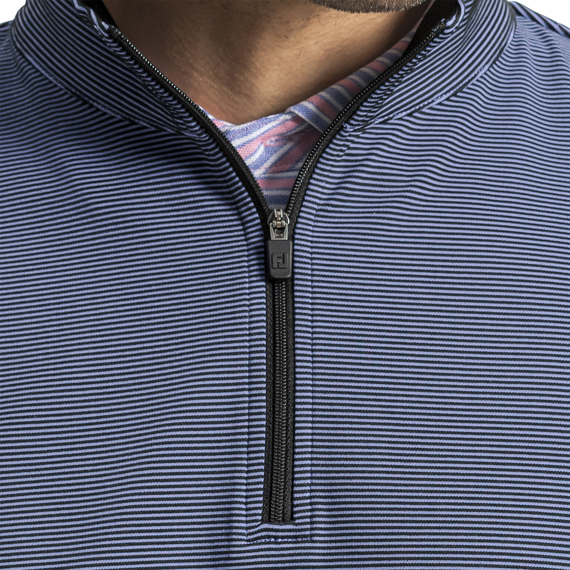 Quarter-Zip Ottoman Stripe Knit