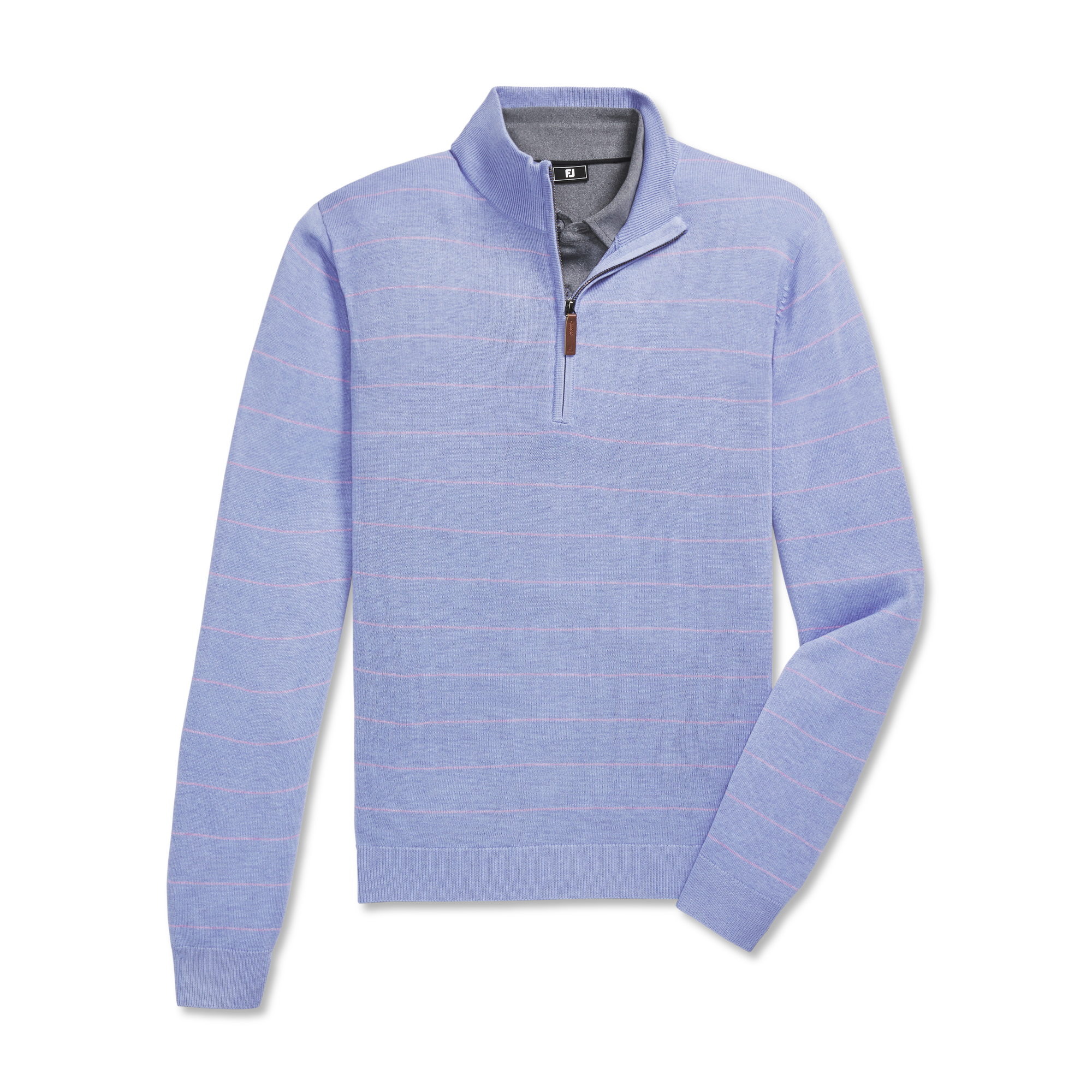 Wool Heather Stripe Quarter-Zip Sweater