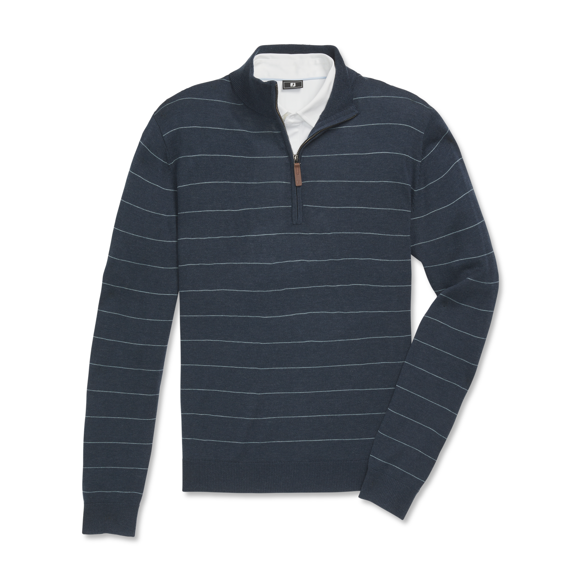 Wool Heather Stripe Quarter-Zip Sweater