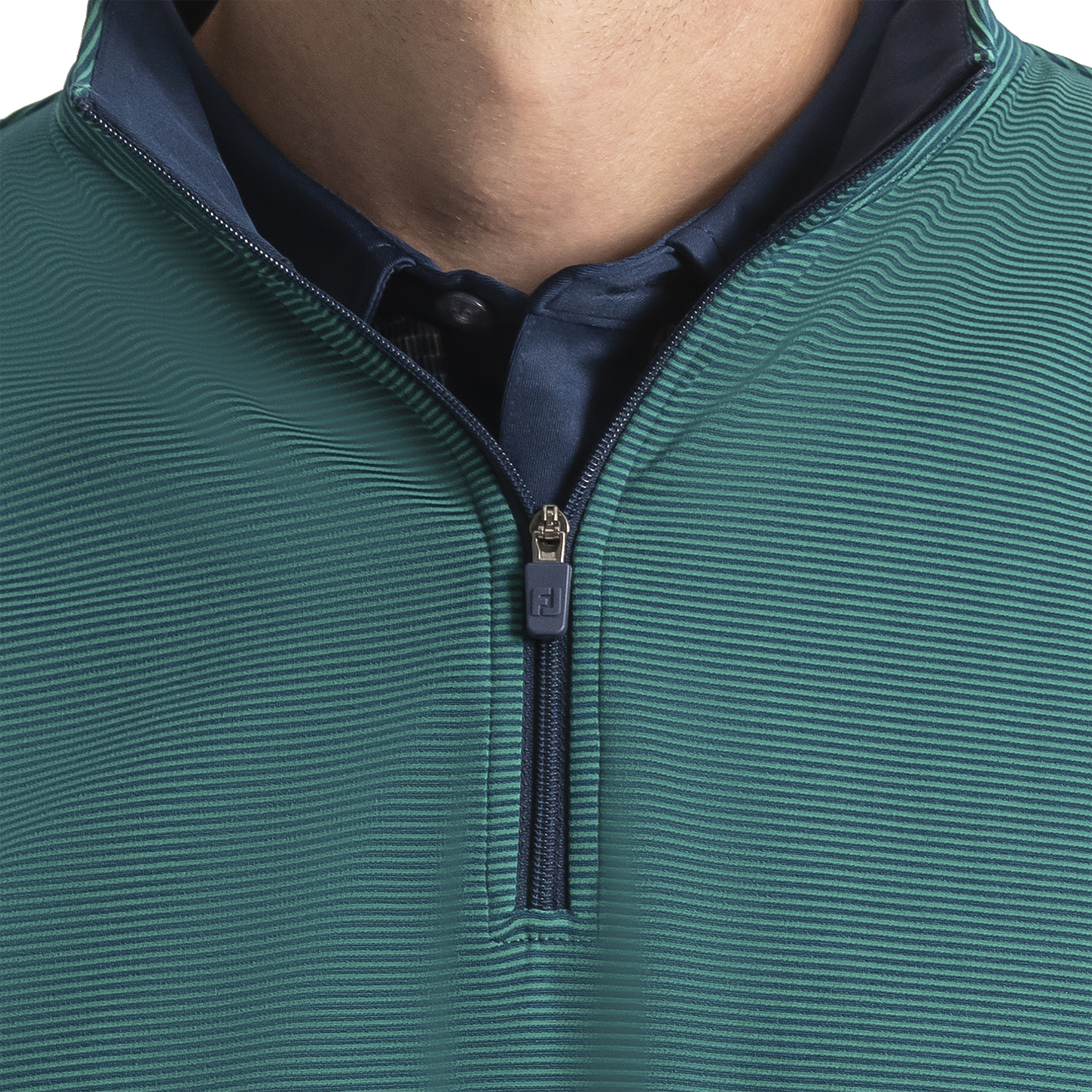 Quarter-Zip Ottoman Stripe Knit